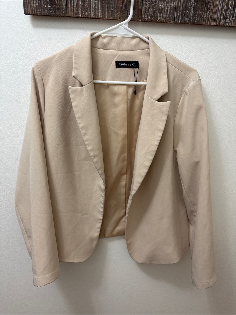 Allegra K Light Beige Tailored Women's Blazer